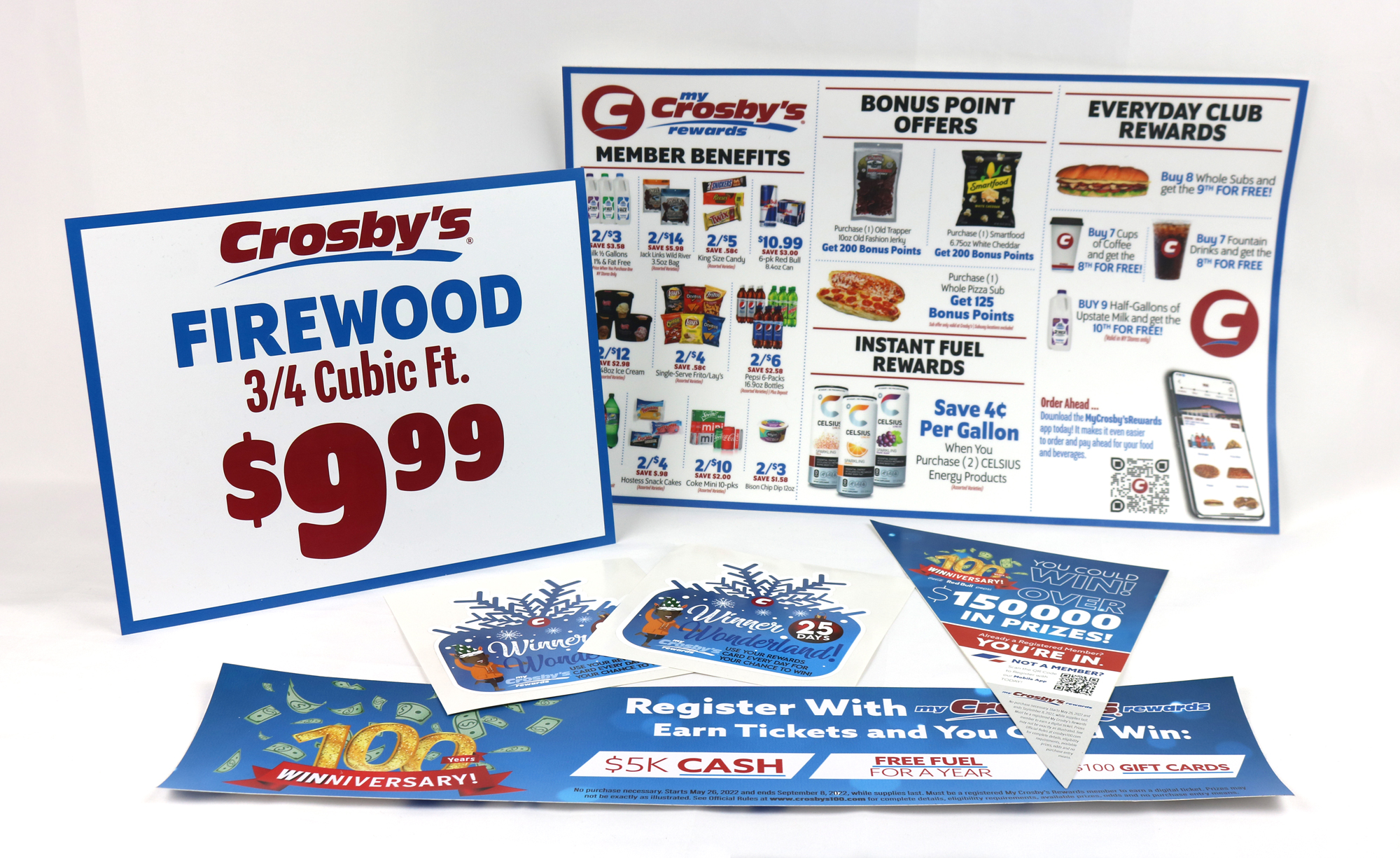 Crosby's promotional printed signage