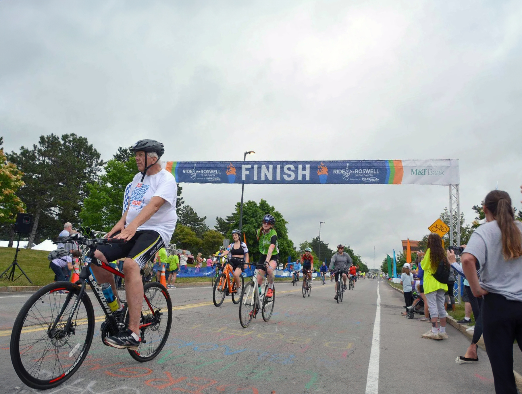 Ride for Roswell finish line banner
