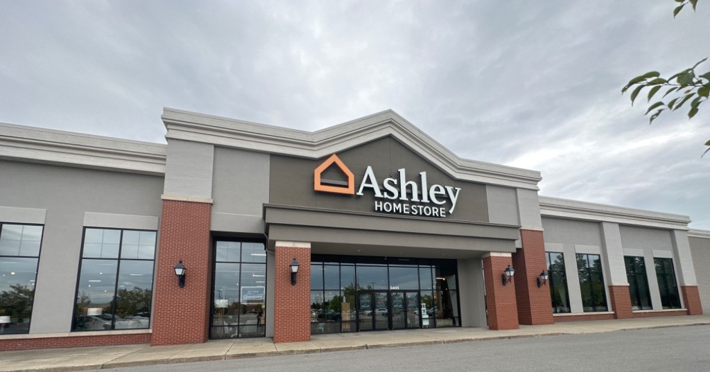 Image of Ashley Store Front with Branded Graphics